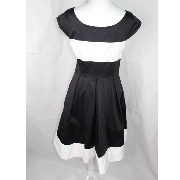 Kate Spade New York Adette black white cocktail dress fit and flare 8 - Picture 4 of 13
